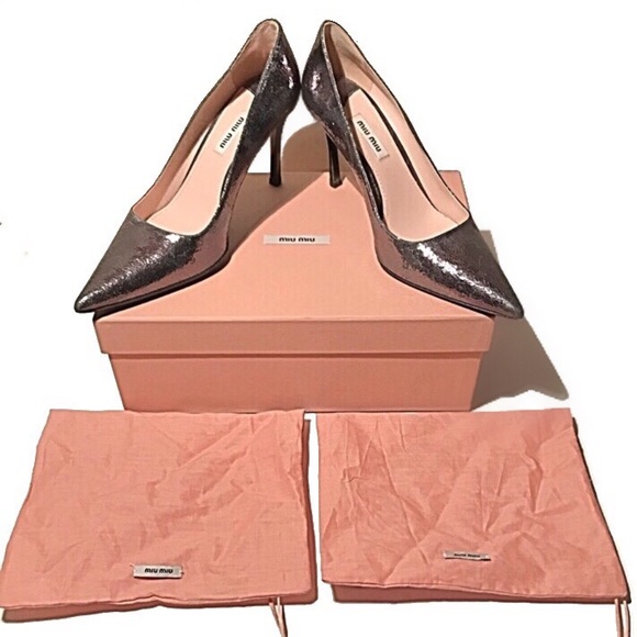 Miu Miu gunmetal pumps 38.5 (fit US 8) - Picture 2 of 6